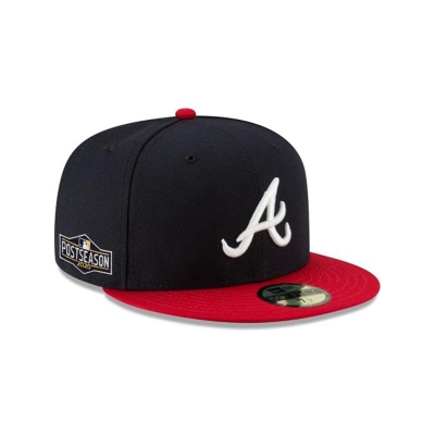 Atlanta Braves Gorra | New Era MLB Postseason Side Patch 59fifty Fitted Cap Mexico - Azules